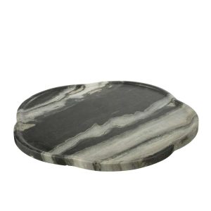 SERVING BOARD TURNING MARBLE BLACK/LIGHT GREY