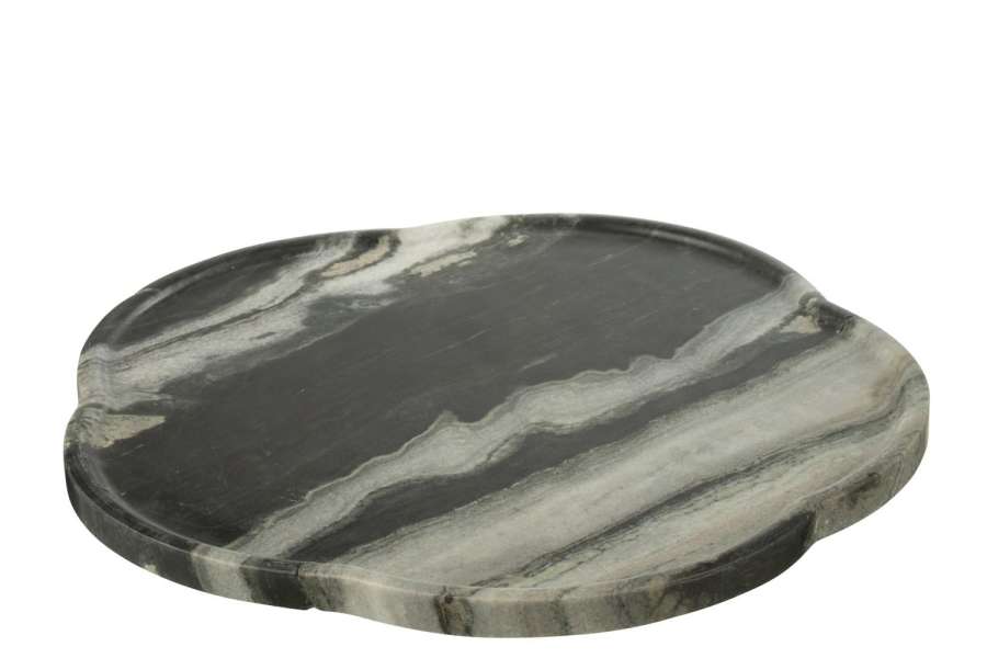 SERVING BOARD TURNING MARBLE BLACK/LIGHT GREY