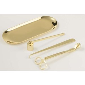 CANDLE SNUFFER CANDLE KIT IRON GOLD COLORED