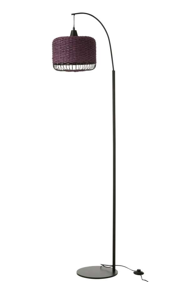 FLOOR LAMP LANTERN METAL PURPLE