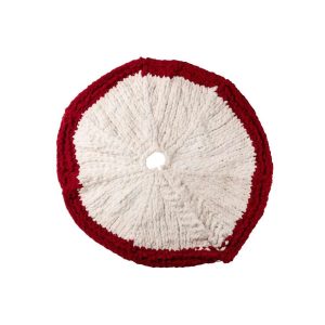 CHRISTMAS TREE SKIRT KNITTED POLYESTER WHITE/CHRISTMAS RED