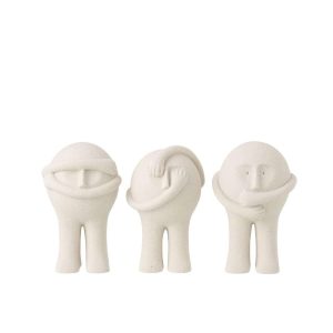 FIGURINE BOLLIE RESIN LIGHT GREY SMALL ASSORTMENT OF 3