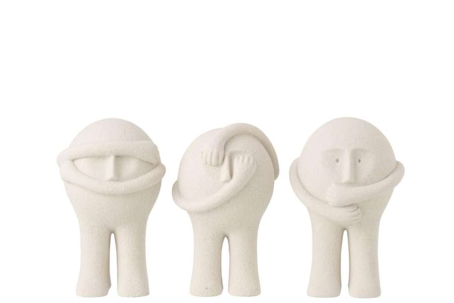 FIGURINE BOLLIE RESIN LIGHT GREY SMALL ASSORTMENT OF 3