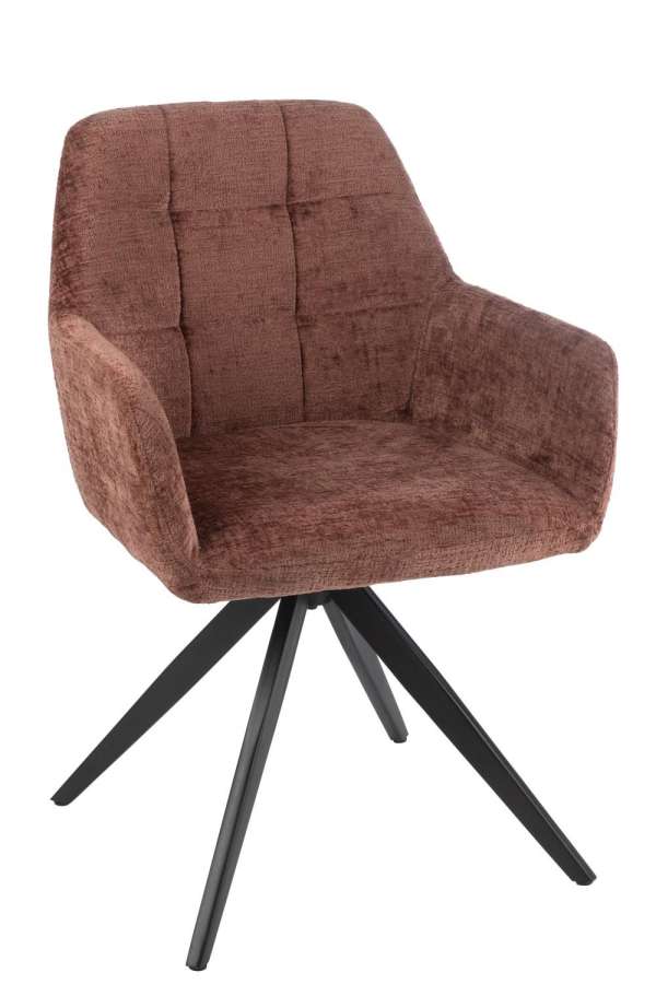 CHAIR LOUNA IRON/ACRYLIC BROWN