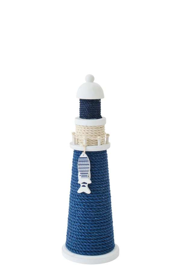 LIGHTHOUSE DECORATIVE ROPE/PINEWOOD BLUE/WHITE SMALL