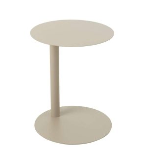 SIDE TABLE ROUND METAL BEIGE