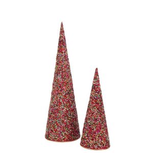 SET OF 2 CONE SEQUIN IRON MULTICOLORED