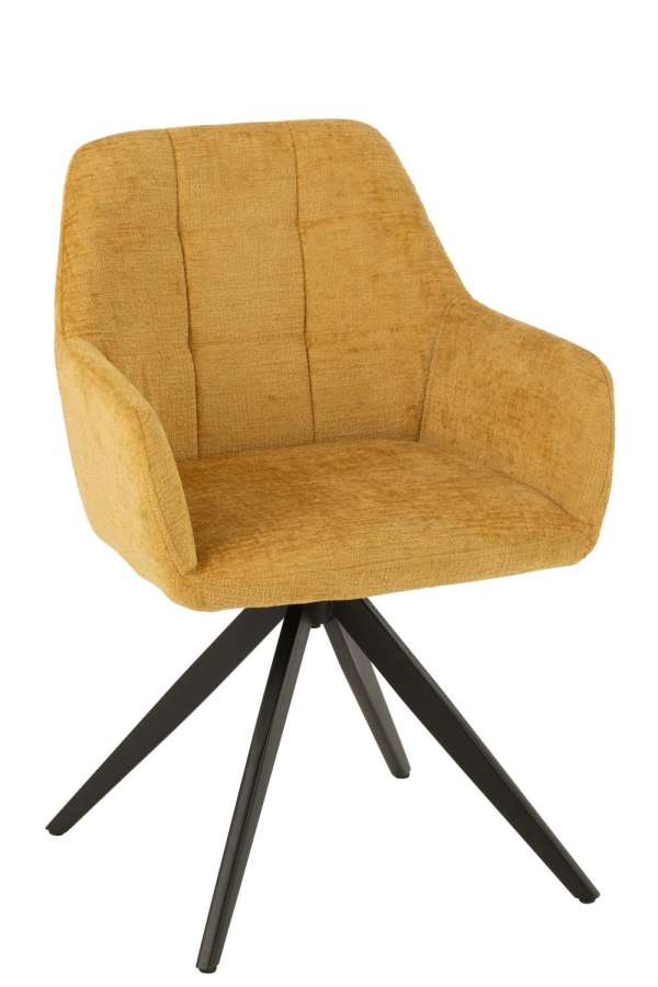 CHAIR LOUNA IRON/ACRYLIC OCHRE