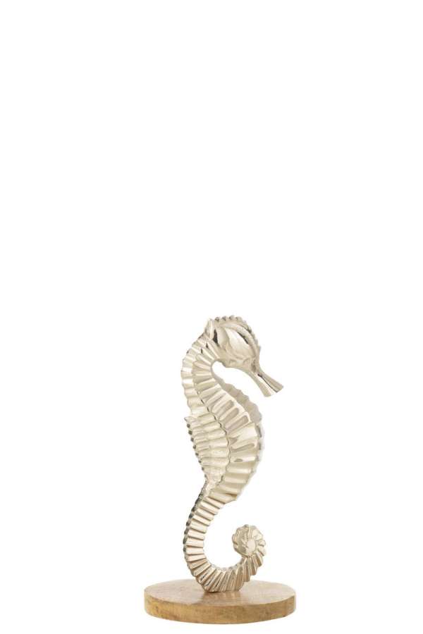SEA HORSE ON BASE ALUMINIUM SILVER MEDIUM