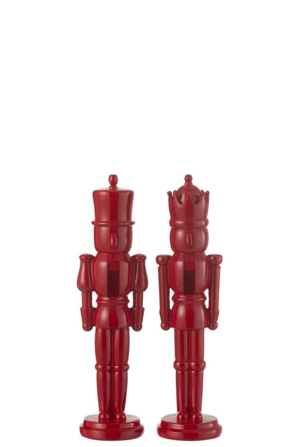 NUTCRACKER RESIN SHINY RED SMALL ASSORTMENT OF 2