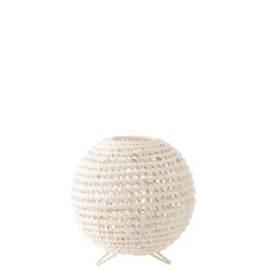 TABLE LAMP ROUND BRAIDED METAL WHITE