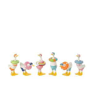 DUCK POLYRESIN MULTICOLORED SMALL ASSORTMENT OF 6