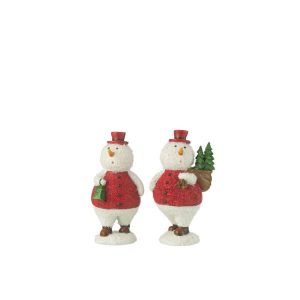 SNOWMAN TREE+LANTERN RESIN MIX MEDIUM ASSORTMENT OF 2