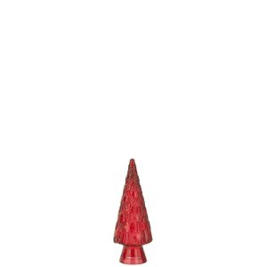 CHRISTMAS TREE CONE GLASS RED SMALL