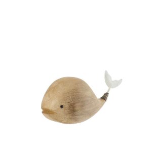 WHALE PAULOWNIA WOOD NATURAL/WHITE SMALL