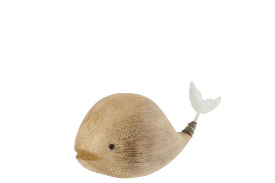WHALE PAULOWNIA WOOD NATURAL/WHITE SMALL