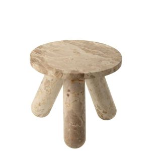SIDE TABLE ROUND MARBLE BEIGE