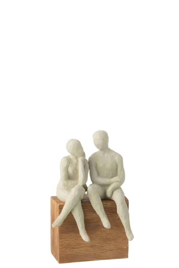 FIGURINE COUPLE RESIN OFF-WHITE/NATURAL