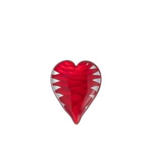 PAPERWEIGHT HEART LYING GLASS RED