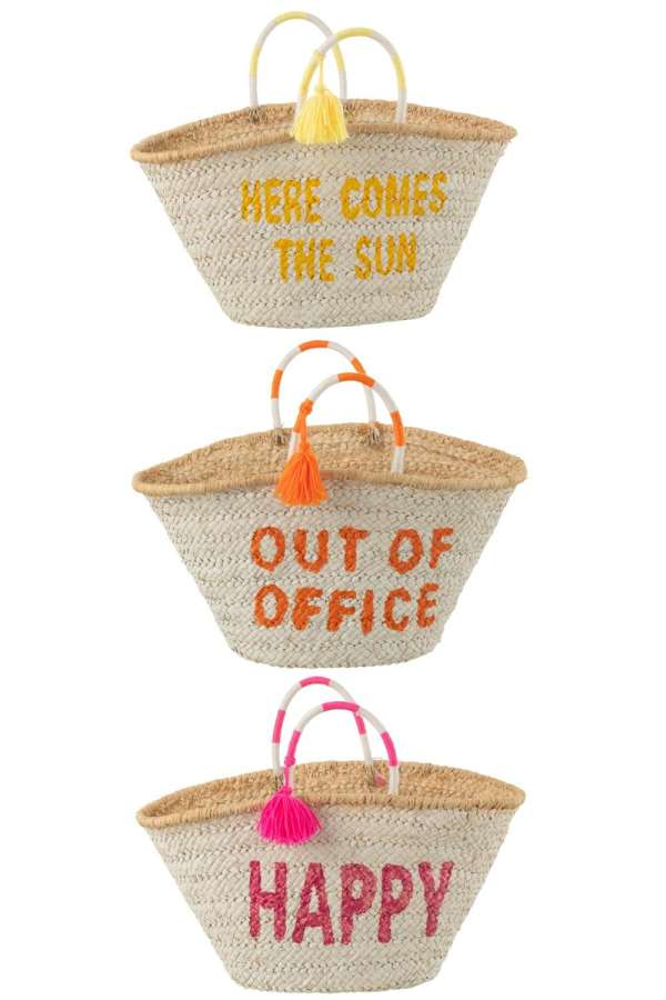 BEACH BAG SUMMER QUOTES CORN HUSK MIX ASSORTMENT OF 3