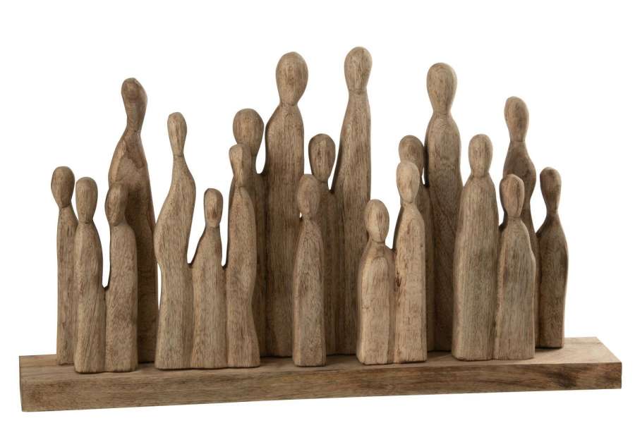 BIG GROUP OF FIGURE WOOD NATURAL
