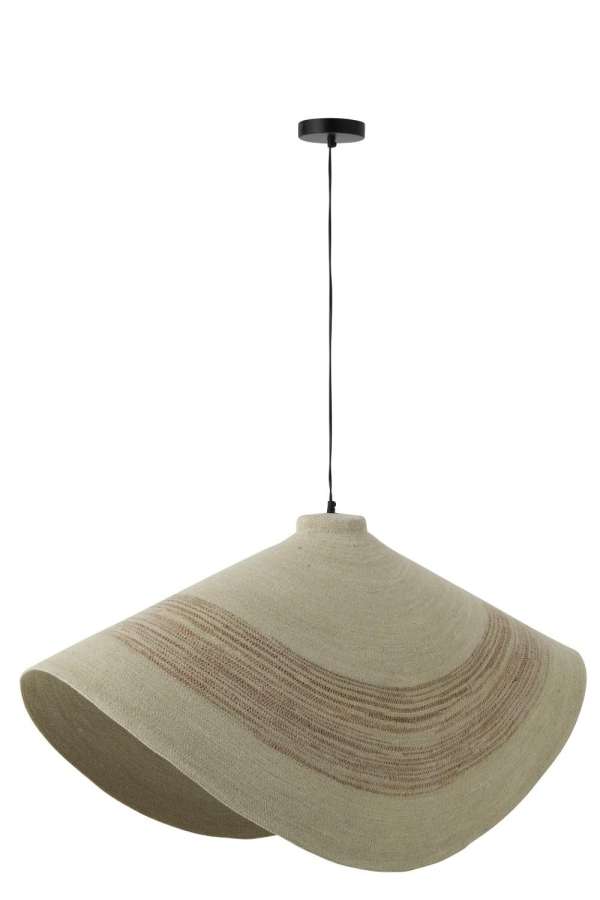 CEILING LAMP STRIPED SEAGRASS NATURAL/DARK ORANGE