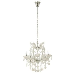 CEILING LAMP CHANDELIER ANTIQUE GLASS WHITE