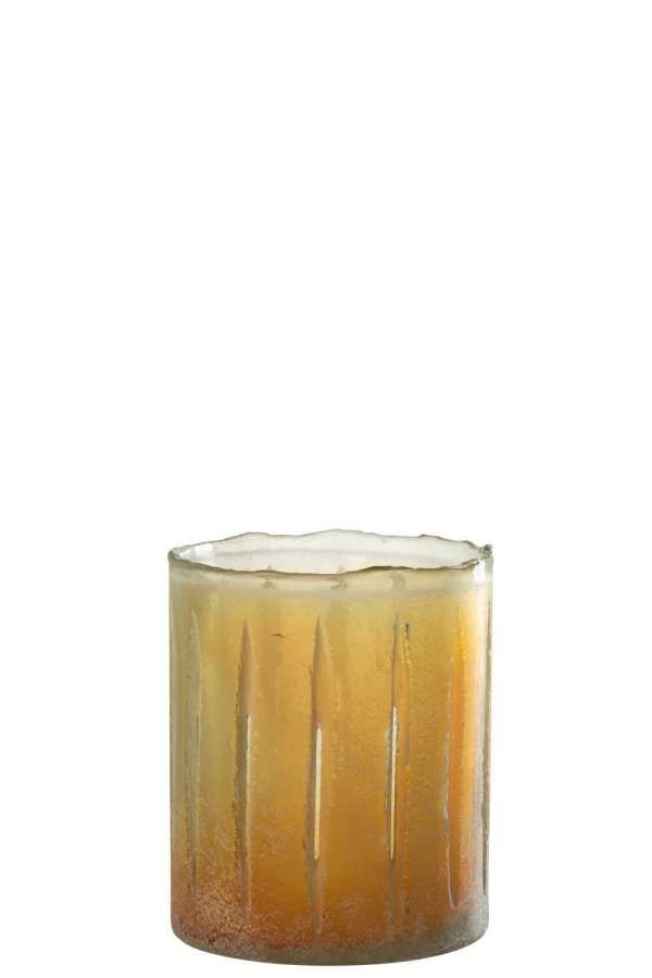 CANDLEHOLDER STRIPES GLASS YELL SMALL