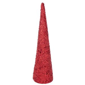 CONE SEQUINS FOAM CHRISTMAS RED LARGE