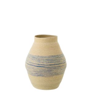 BASKET STRIPED SEAGRASS NATURAL/BLUE SMALL