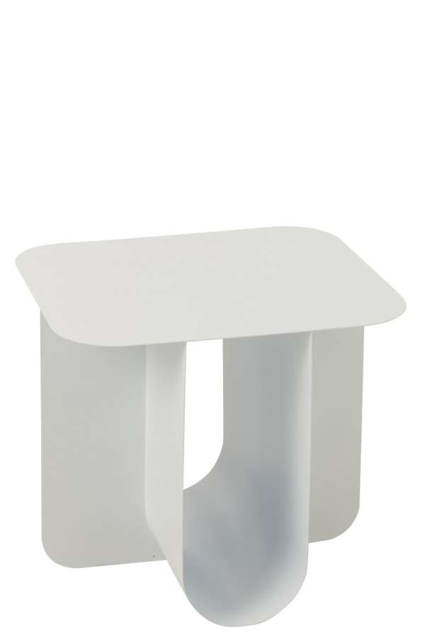 SIDE TABLE SQUARE METAL WHITE