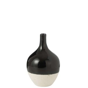 VASE IVA PORCELAIN BLACK/WHITE MEDIUM