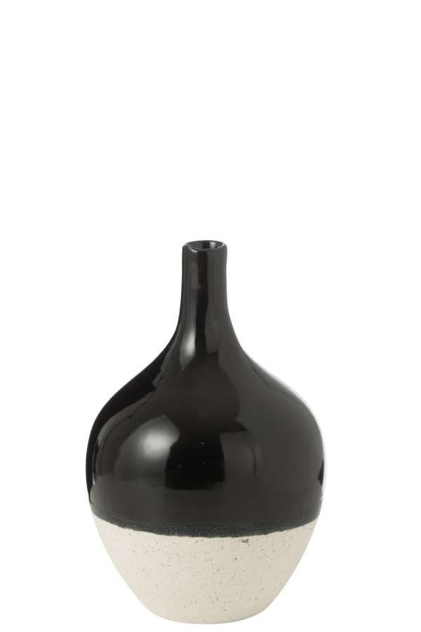 VASE IVA PORCELAIN BLACK/WHITE MEDIUM