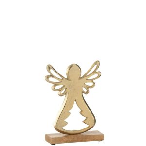 ANGEL ON BASE ALUMINIUM/WOOD GOLD LARGE