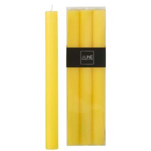 BOX OF 6 TABLE CANDLE YELLOW 9H