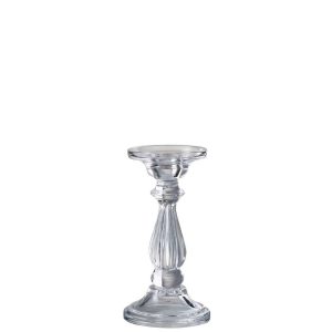 CANDLESTICK/CANDLE HOLDER TIBO GLASS TRANSPARENT SMALL