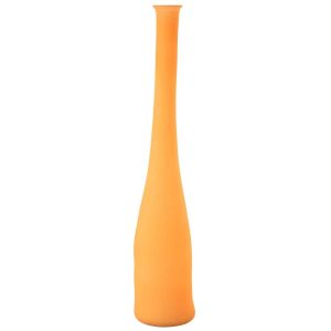 VASE BOTTLE GLASS NEON ORANGE LARGE