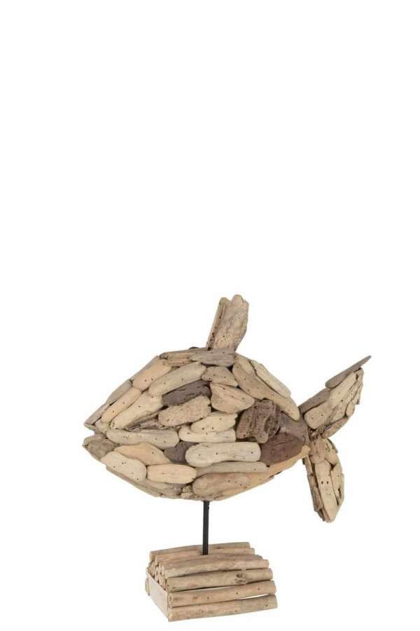 FISH ON FOOT PIECES RECYCLED WOOD NATURAL SMALL