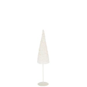 CHRISTMAS TREE ON BASE METAL/PAPER WHITE SMALL