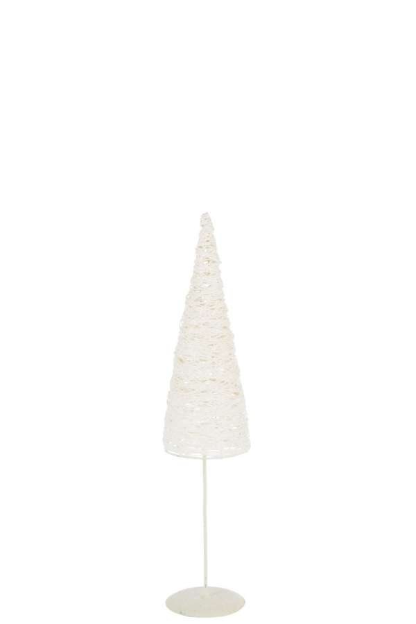 CHRISTMAS TREE ON BASE METAL/PAPER WHITE SMALL