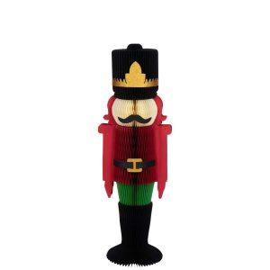 NUTCRACKER FOLDABLE PAPER CHRISTMAS RED/DARK GREEN