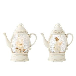 HANGER WATER GLOBE TEAPOT PLASTIC WHITE ASSORTMENT OF 2