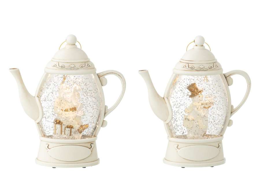 HANGER WATER GLOBE TEAPOT PLASTIC WHITE ASSORTMENT OF 2