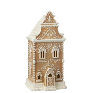 GINGERBREAD LED HOUSE LIMEPOWDER BEIGE/WHITE