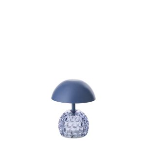 TABLE LAMP LED CHAMPIGNON IRON/GLASS BLUE
