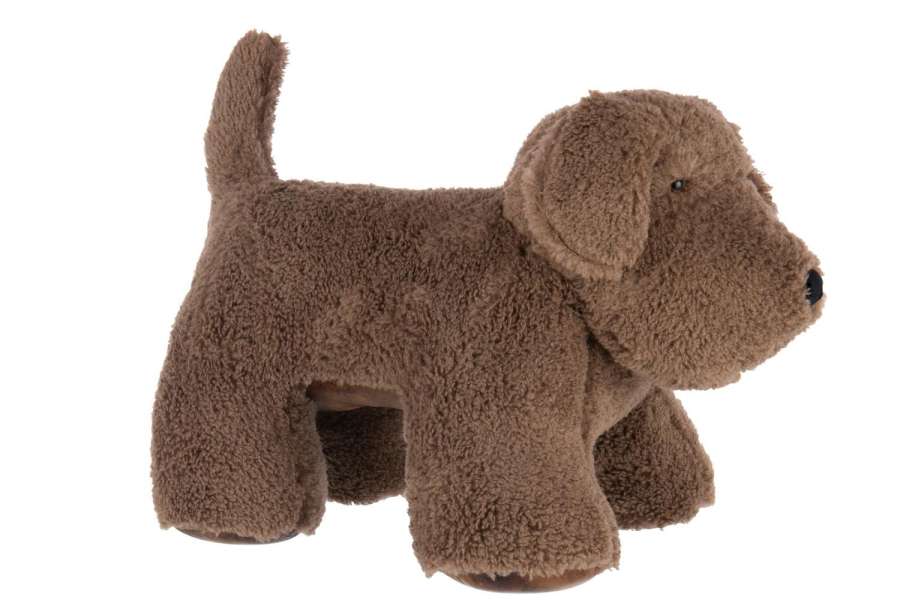 DOORSTOP DOG POLYESTER BROWN