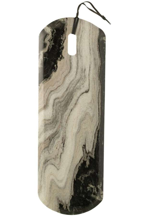 CHEESE BOARD MARBLE BLACK/LIGHT GREY