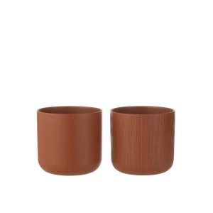 FLOWERPOT GEN CERAMIC BROWN LARGE ASSORTMENT OF 2