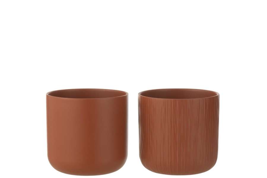 FLOWERPOT GEN CERAMIC BROWN LARGE ASSORTMENT OF 2