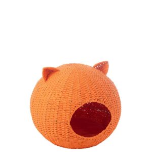 CAT BASKET CAT EARS PAPER ORANGE